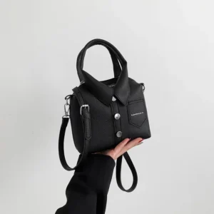 Mała torebka damska na ramię i crossbody z eko-skóry PU Czarny
