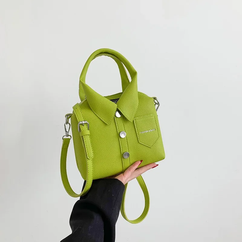 Mała torebka damska na ramię i crossbody z eko-skóry PU Zielony