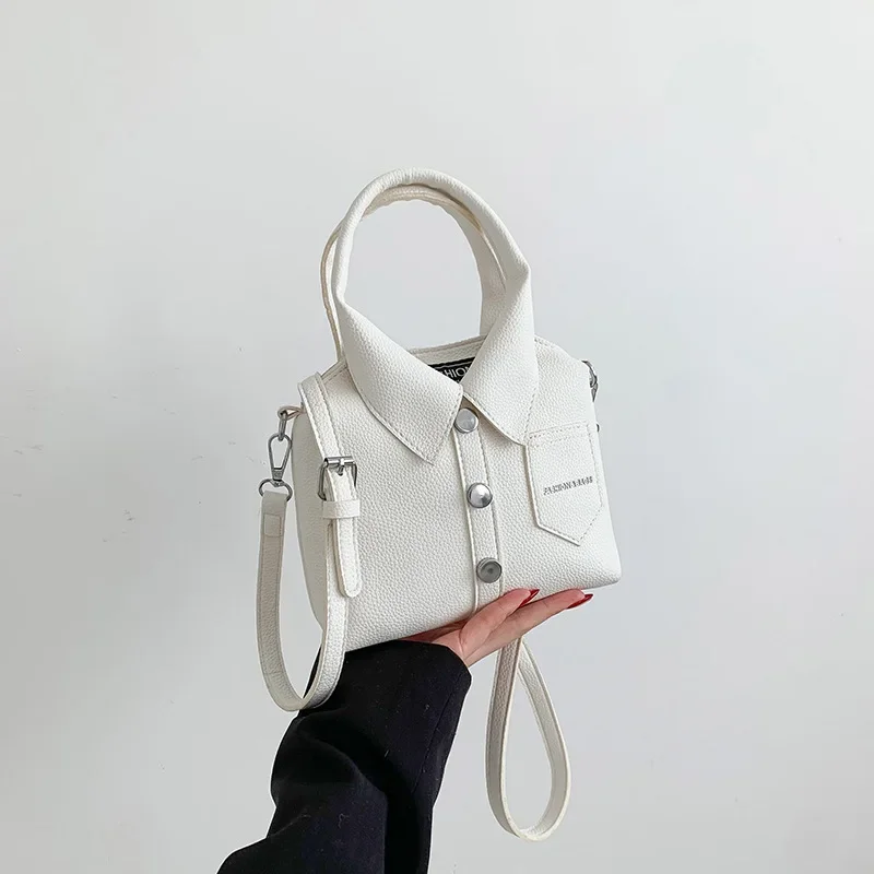 Mała torebka damska na ramię i crossbody z eko-skóry PU Biały