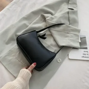 Mała torebka damska na ramię w stylu retro Hongkong Czarny