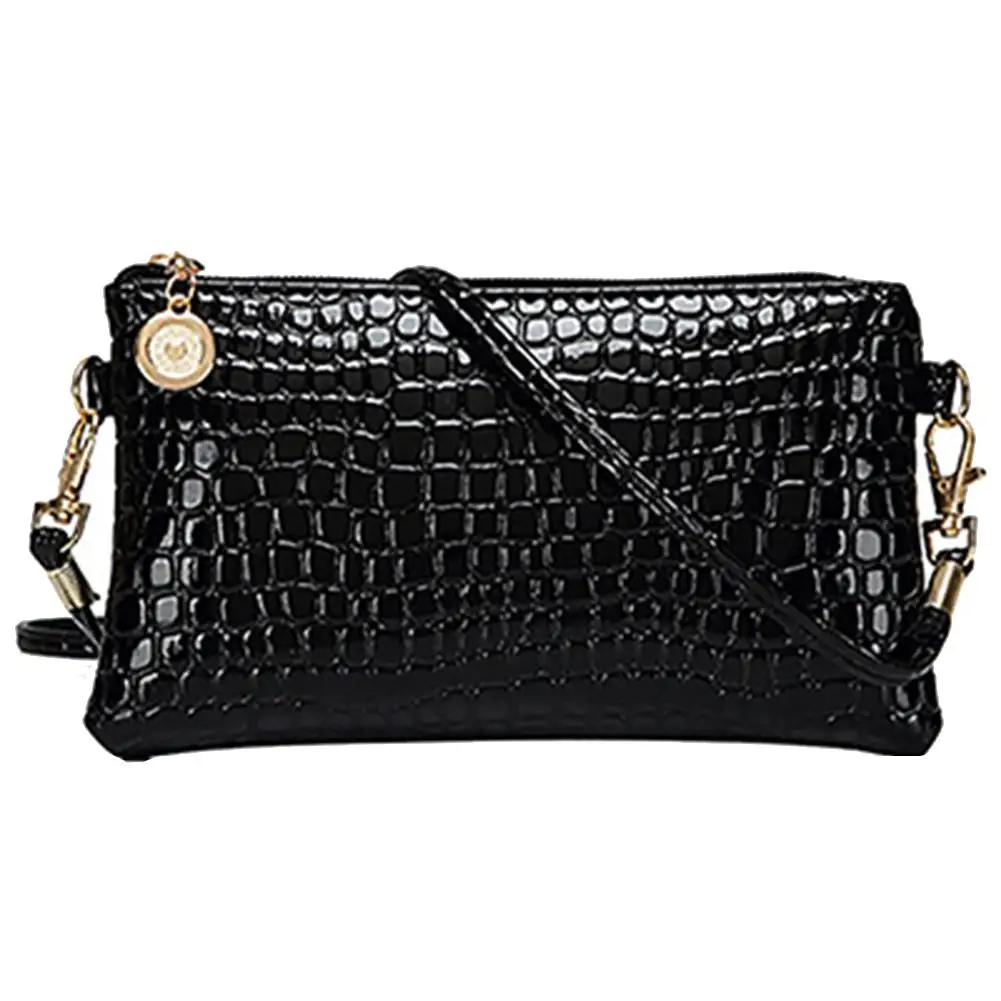 Mała torebka na telefon ze skóry ekologicznej crossbody Czarny
