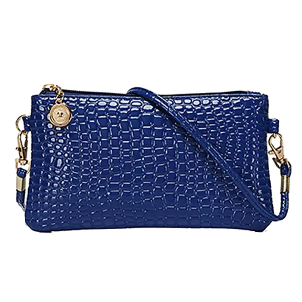 Mała torebka na telefon ze skóry ekologicznej crossbody Niebieski