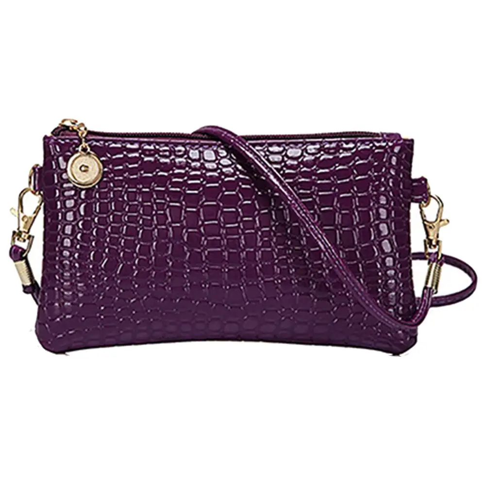 Mała torebka na telefon ze skóry ekologicznej crossbody Fioletowy
