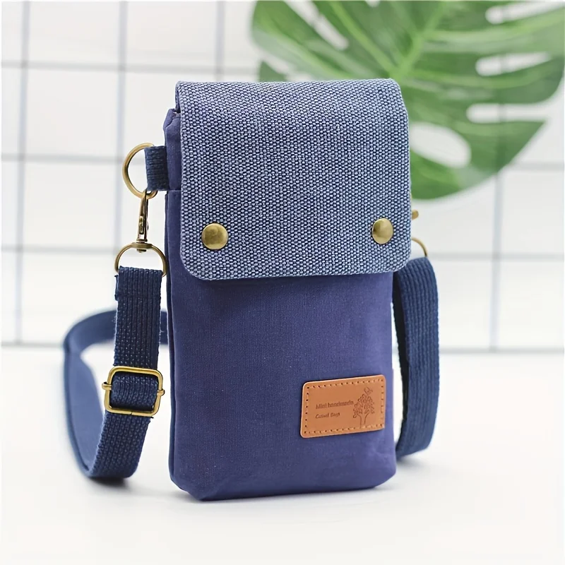 Mała torebka na telefon crossbody na ramię damska Niebieski