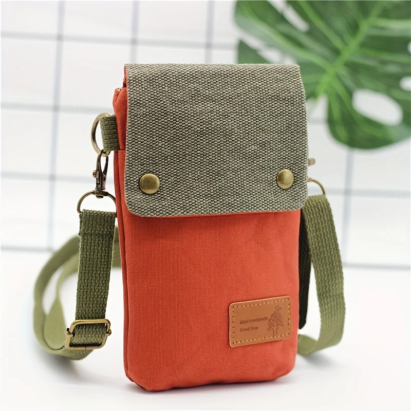 Mała torebka na telefon crossbody na ramię damska Pomarańczowy