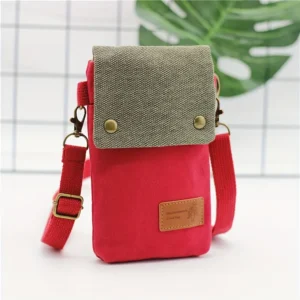 Mała torebka na telefon crossbody na ramię damska Czerwony