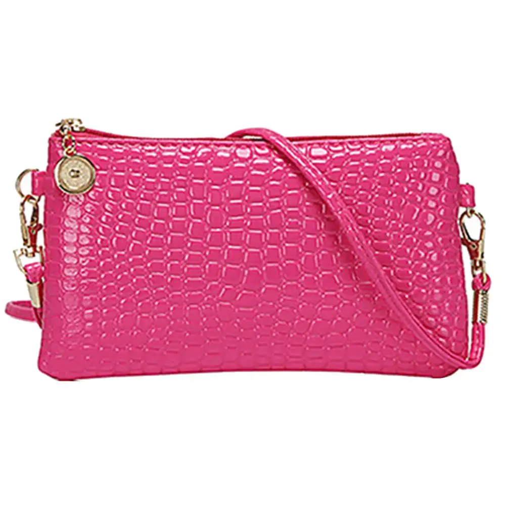 Mała torebka na telefon ze skóry ekologicznej crossbody Różowy