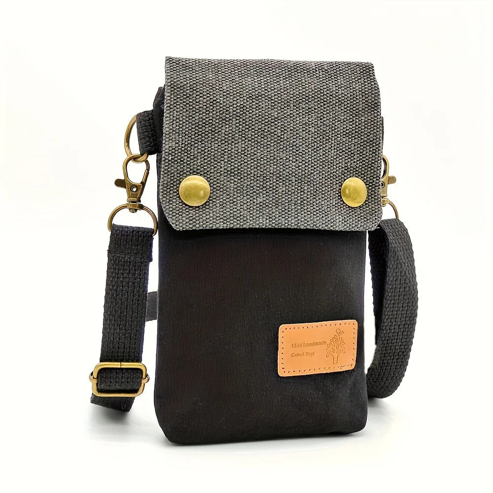 Mała torebka na telefon - listonoszka crossbody na ramię damska Czarny