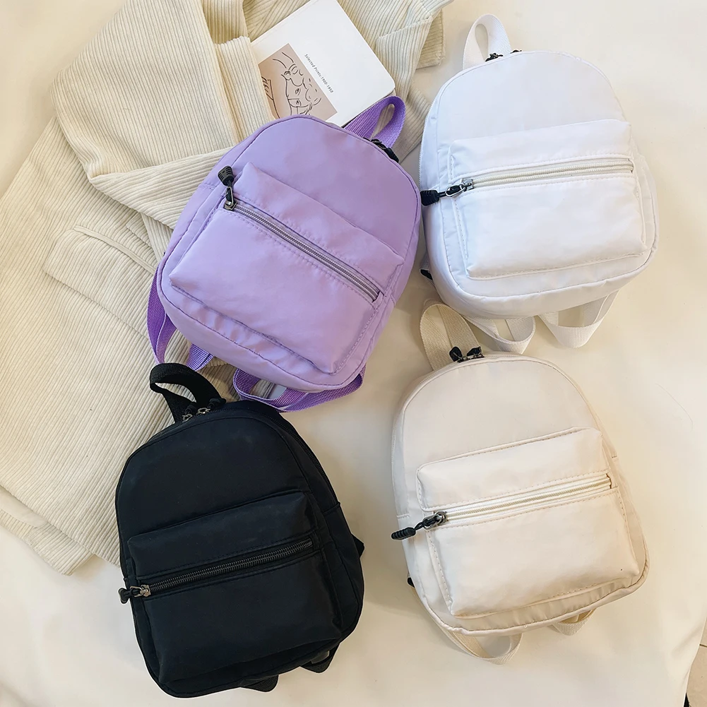 Mały plecak damski nylonowy w stylu preppy Uniwersalny