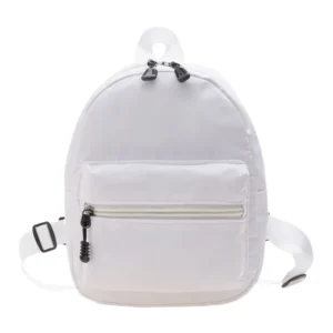 Mały plecak damski nylonowy w stylu preppy Biały