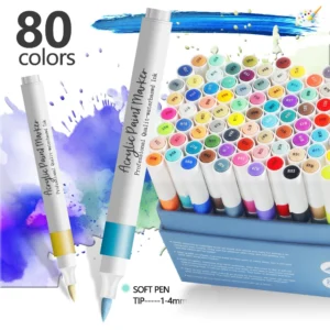 Markery akrylowe z miękką końcówką do graffiti, wodoodporne, 12 lub 24 kolory Khaki