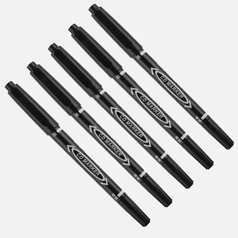 Markery permanentne Twin Tip zestaw 5/10 szt. — czarne, niebieskie, czerwone Fioletowy