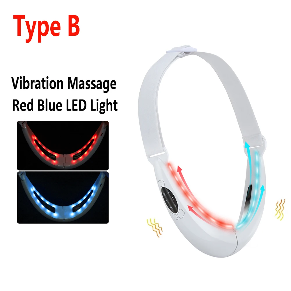 Masażer EMS do liftingu twarzy - 6 trybów, 8 poziomów Type b led vibrate