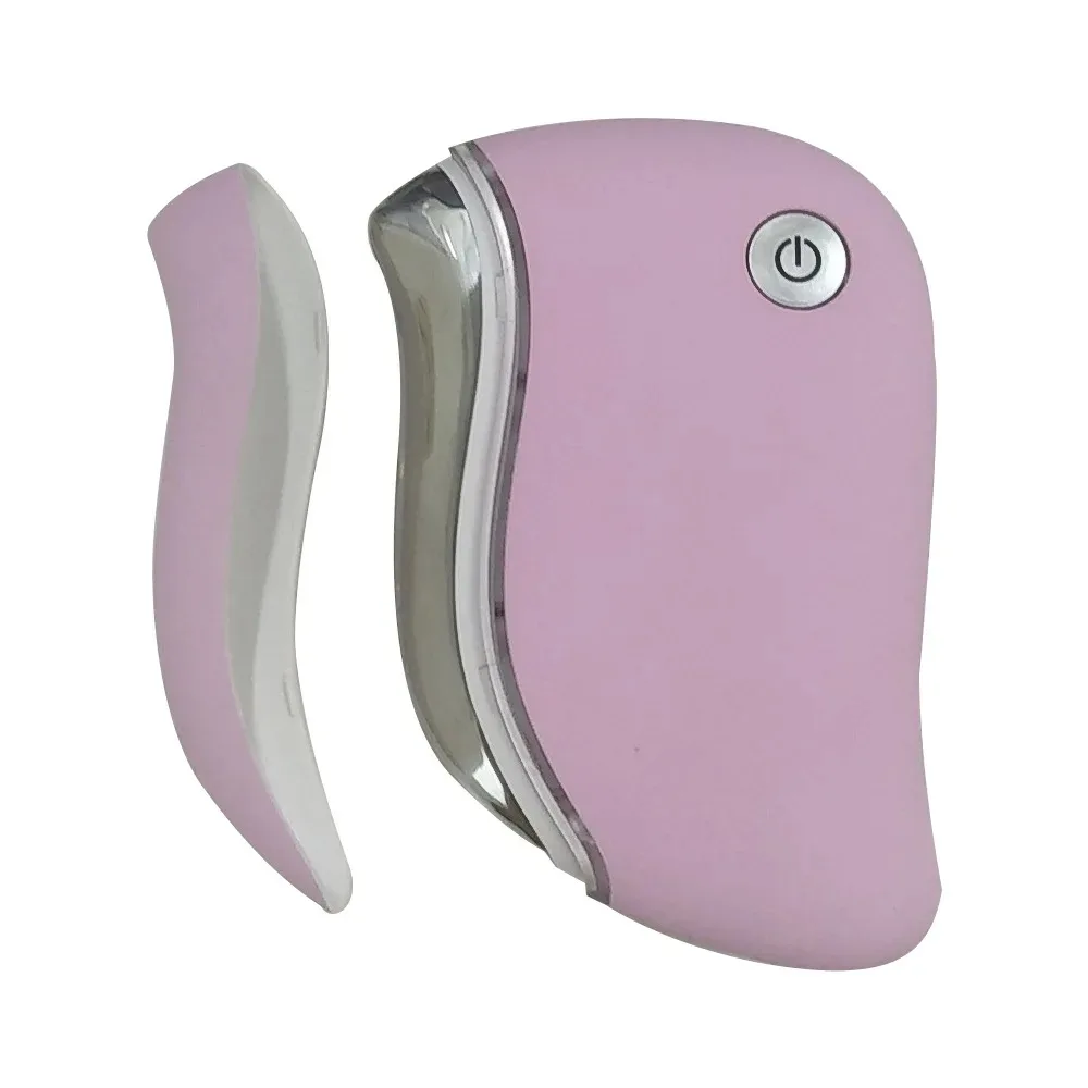 Masażer Gua Sha 4w1 z grzaniem, wibracjami i światłem LED Fioletowy