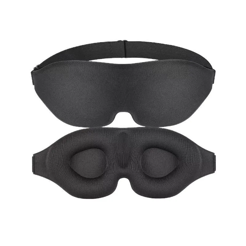 Maska do spania 3D blokująca światło wklęsła opaska na oczy Czarny
