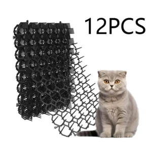 Plastikowa mata z kolcami odstraszająca koty i psy całoroczna Jasnoszary