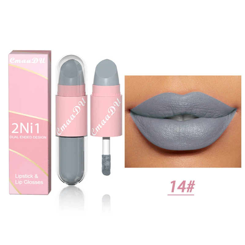 Matowa szminka płynna 2 w 1 z podwójną końcówką Fioletowy/фиолетовый