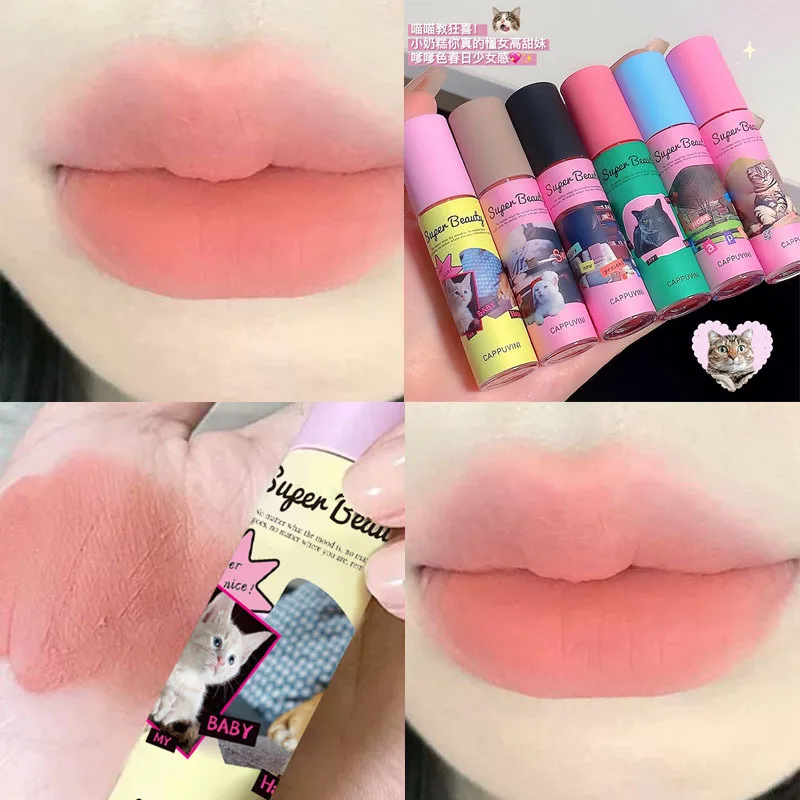 Matowa szminka w płynie velvet, wodoodporny tint do ust Khaki
