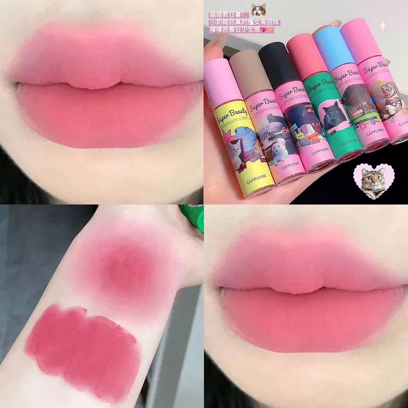 Matowa szminka w płynie velvet, wodoodporny tint do ust Pomarańczowy