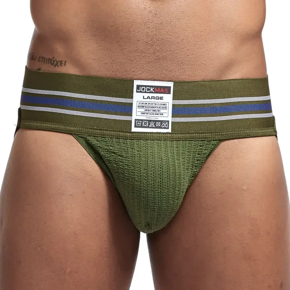 Męska bielizna JOCKMAIL – seksowny jockstrap z wyprofilowaną sakiewką Jm223green