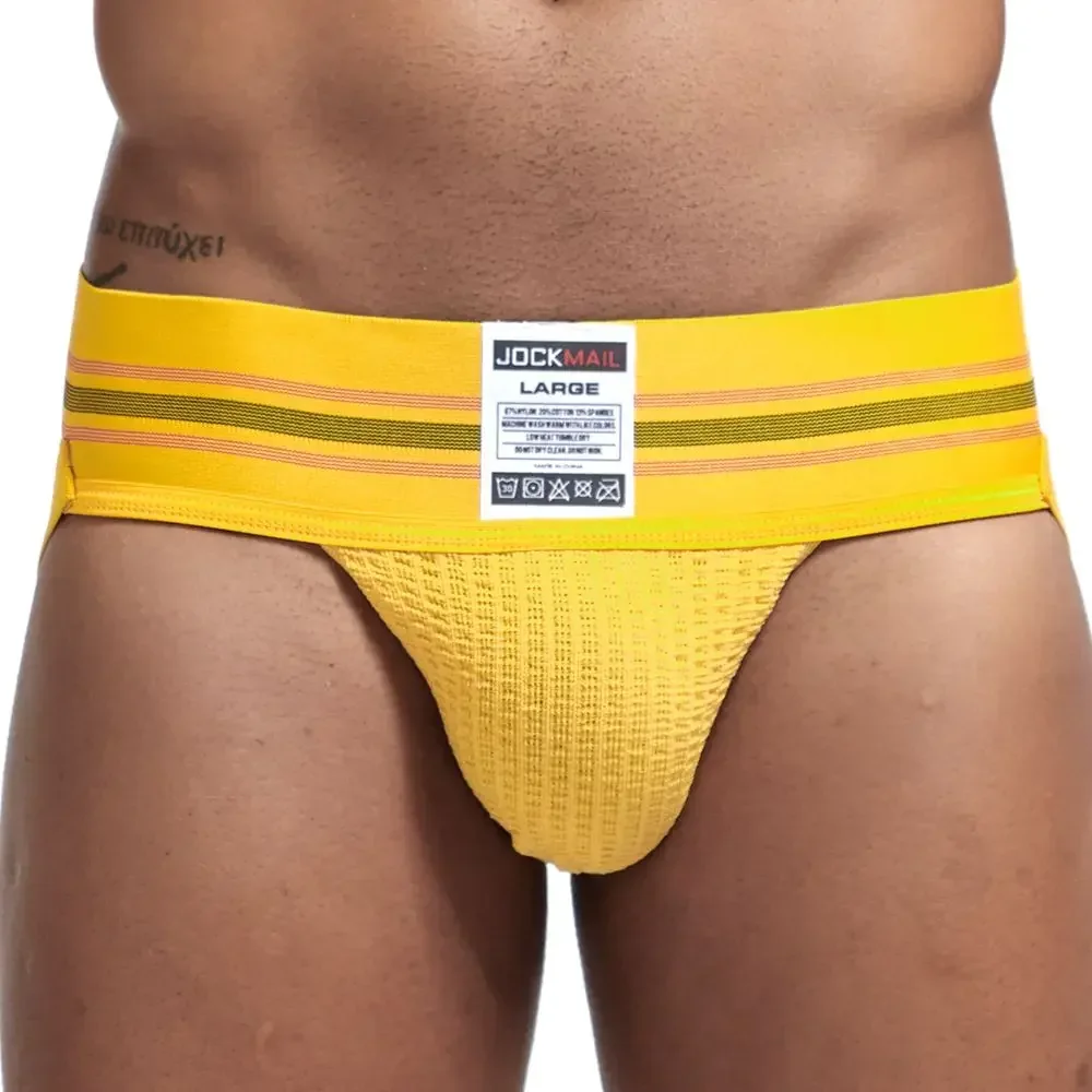 Męska bielizna JOCKMAIL – seksowny jockstrap z wyprofilowaną sakiewką Jm223yellow