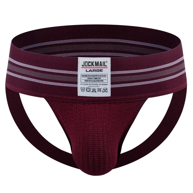 Męska bielizna jockstrap z szerokim pasem w talii Jm261burgundy