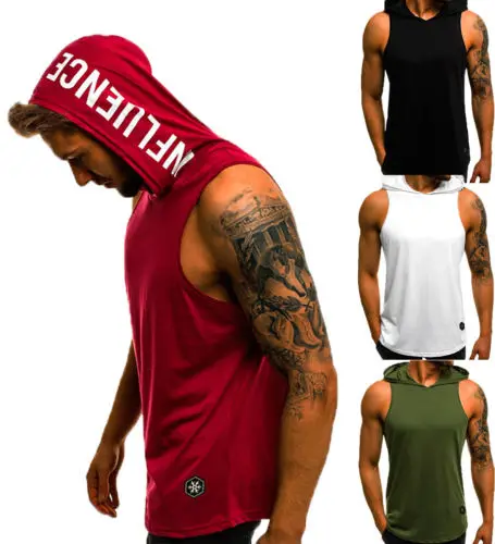 Męska bluza bez rękawów do fitnessu i na siłownię Biały