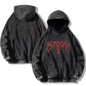 Męska bluza z kapturem Berserk z gotyckim nadrukiem vintage Style24