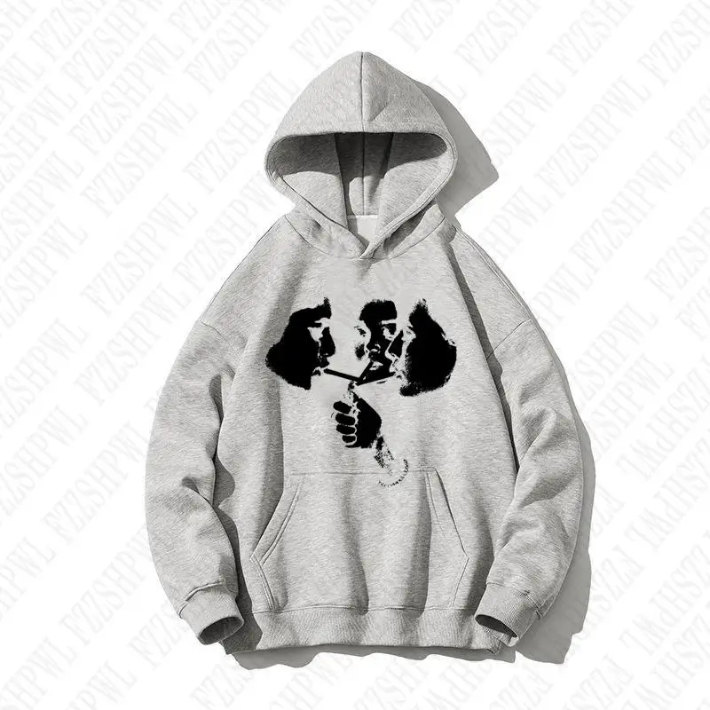 Męska bluza z kapturem w stylu gotyckim streetwear 5