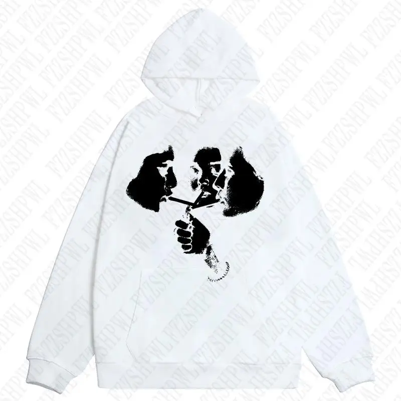 Męska bluza z kapturem w stylu gotyckim streetwear 6