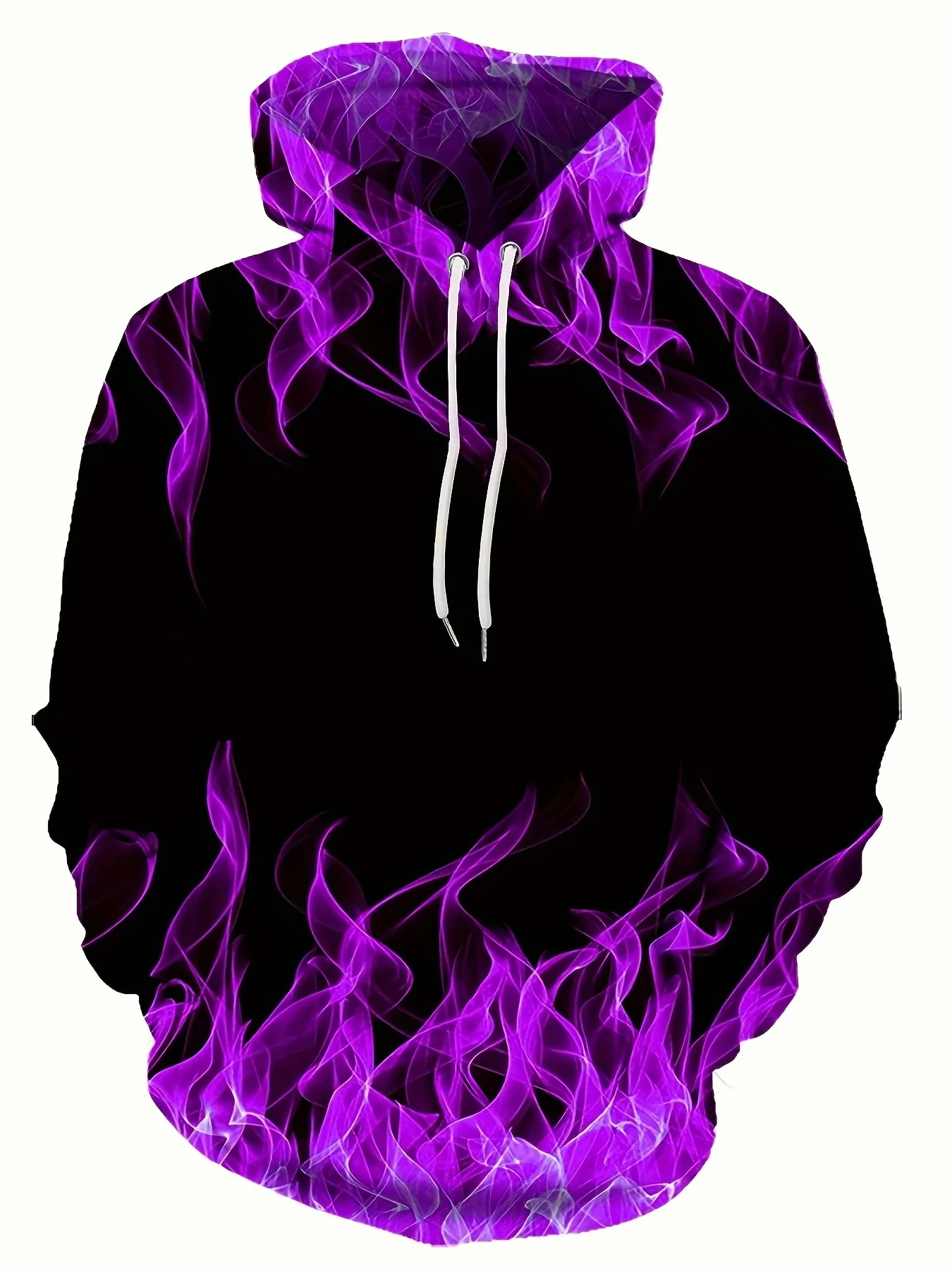 Męska bluza z kapturem z nadrukiem 3D płomieni oversize Lmxqh2024171z7