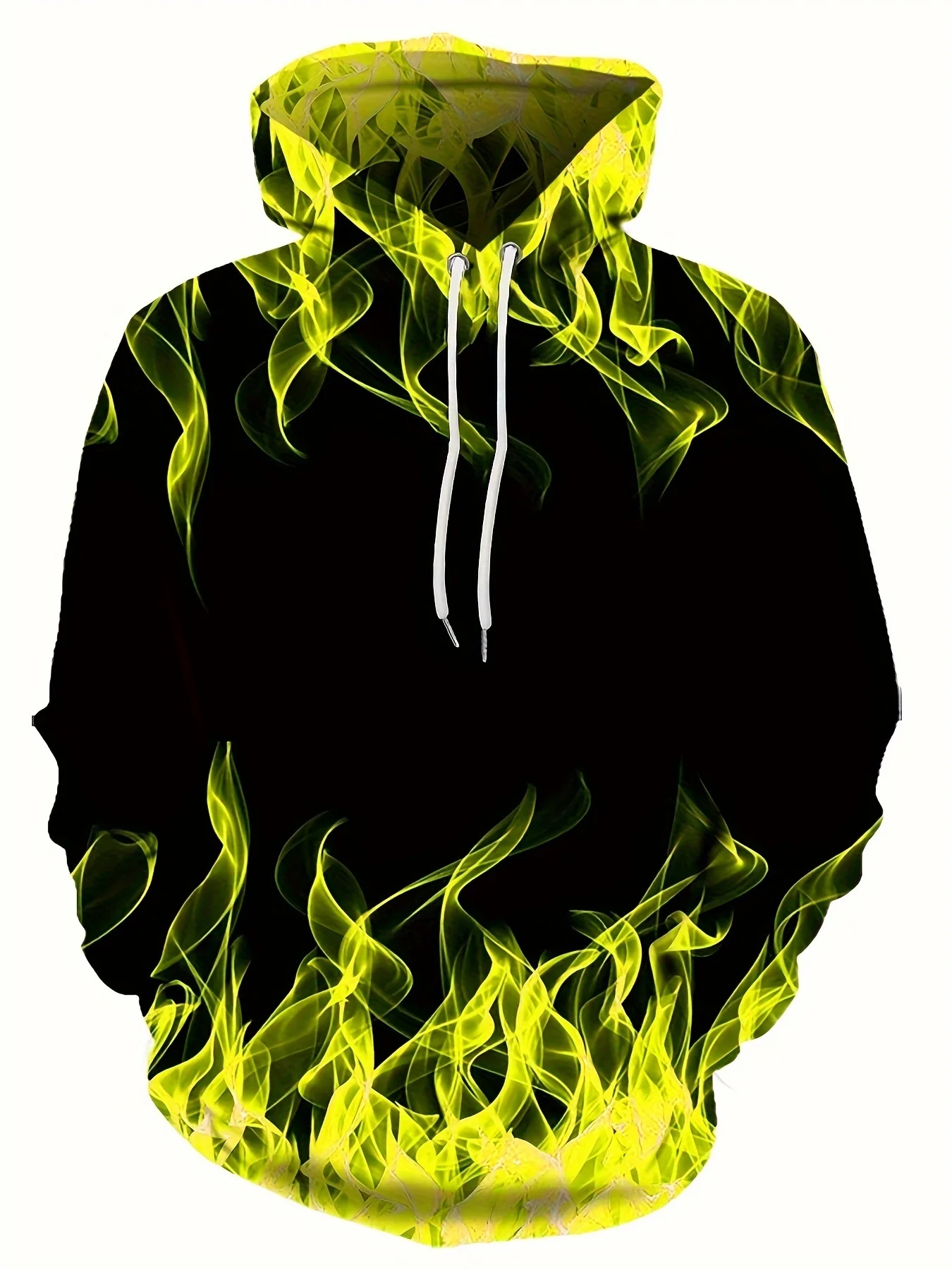 Męska bluza z kapturem z nadrukiem 3D płomieni oversize Lmxqh2024171za