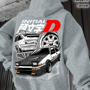 Męska bluza z kapturem z nadrukiem samochodu JDM 3