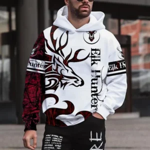 Męska bluza z kapturem ze zwierzęcym nadrukiem, streetwear Yhkg2385aljd