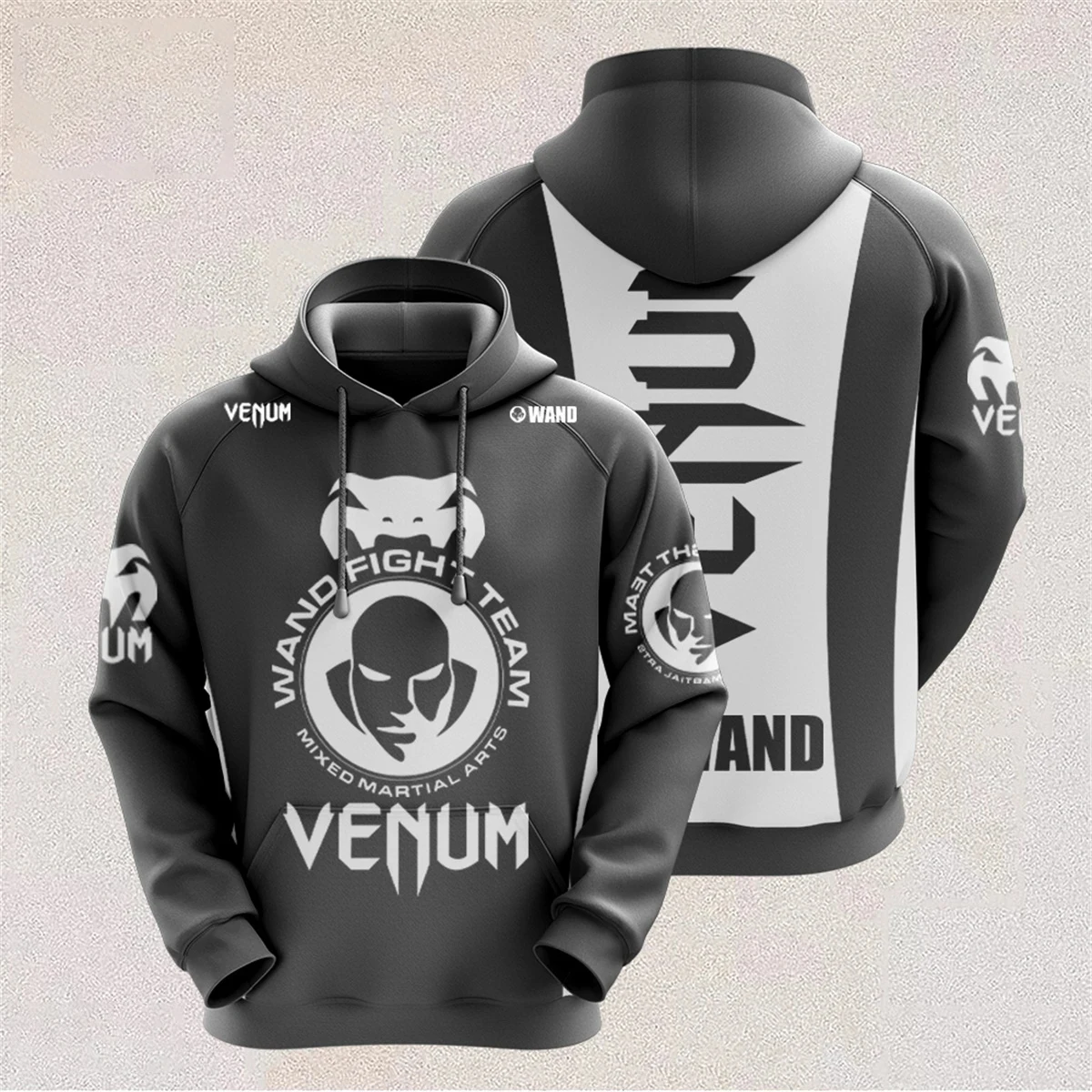Męska bluza z kapturem oversize w stylu hip-hop streetwear Hhwg 193