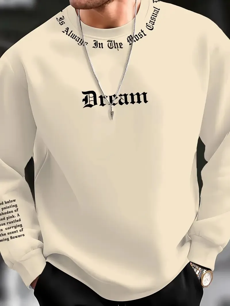 Męska bluza z nadrukiem 3D - bluza dresowa bez kaptura Ahkg237elwkj