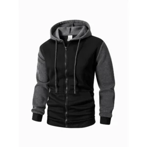 Męska bluza rozpinana z kapturem oversize Czarny