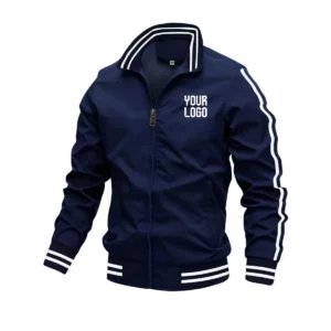 Męska bluza rozpinana na zamek w stylu sportowym Granatowy