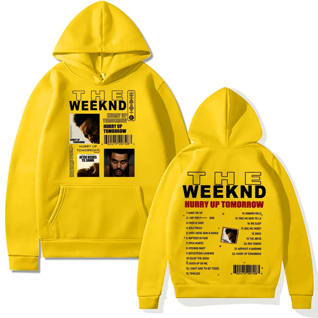 Męska bluza z nadrukiem The Weeknd Hurry Up Tomorrow żółty10