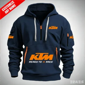 Męska bluza z kapturem motocyklowa half-zip Color6