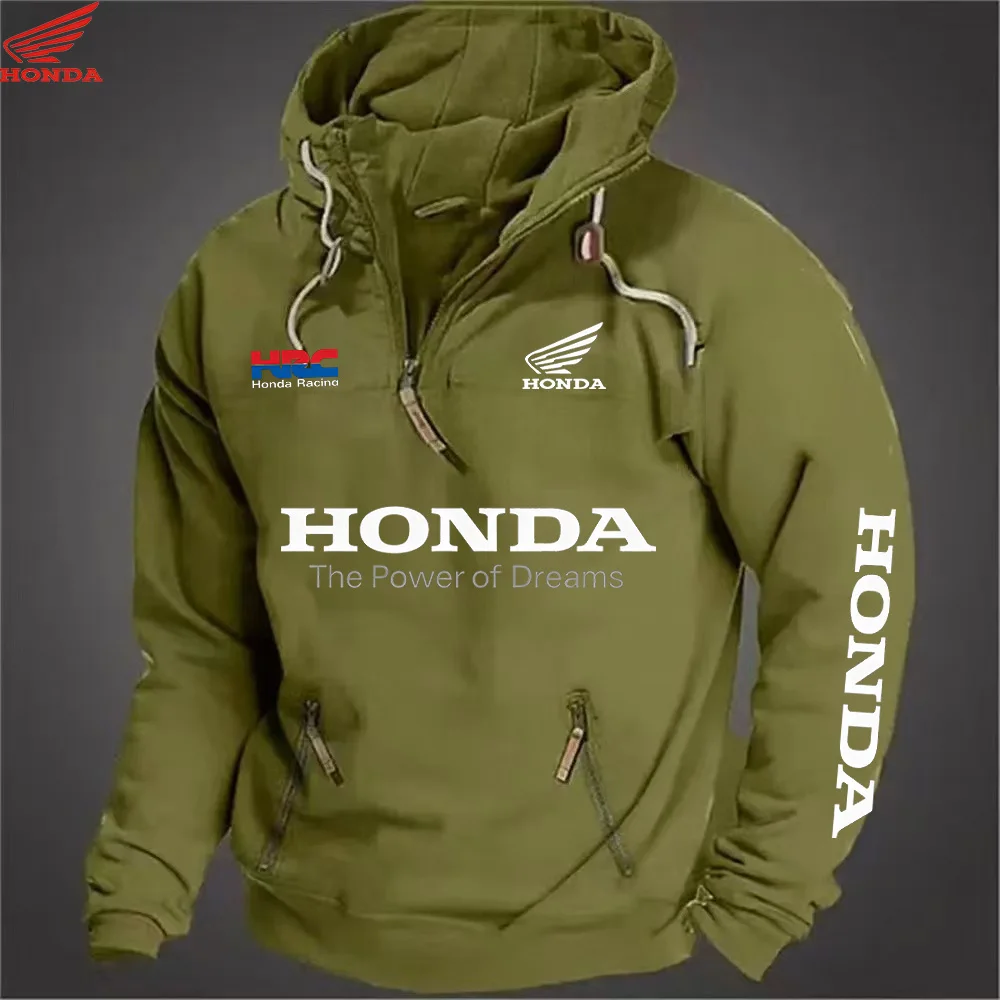 Męska bluza z kapturem motocyklowa, sportowa rozpinana Image color2