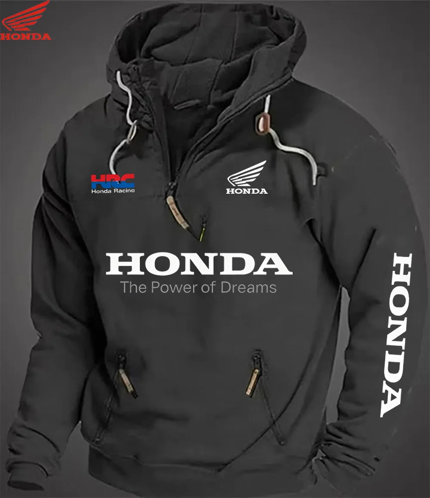 Męska bluza z kapturem motocyklowa, sportowa rozpinana Image color3