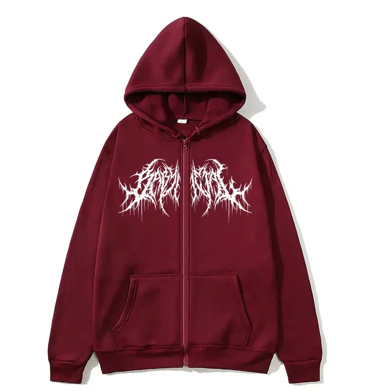 Męska bluza z kapturem na zamek w stylu Y2K Style0
