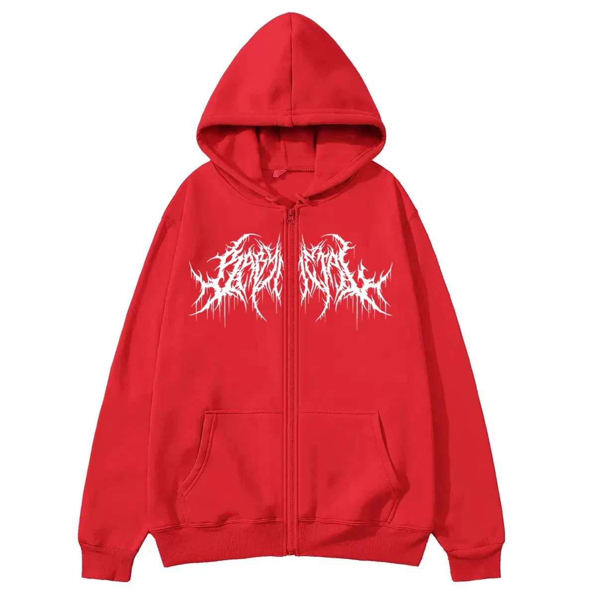 Męska bluza z kapturem na zamek w stylu Y2K Style4