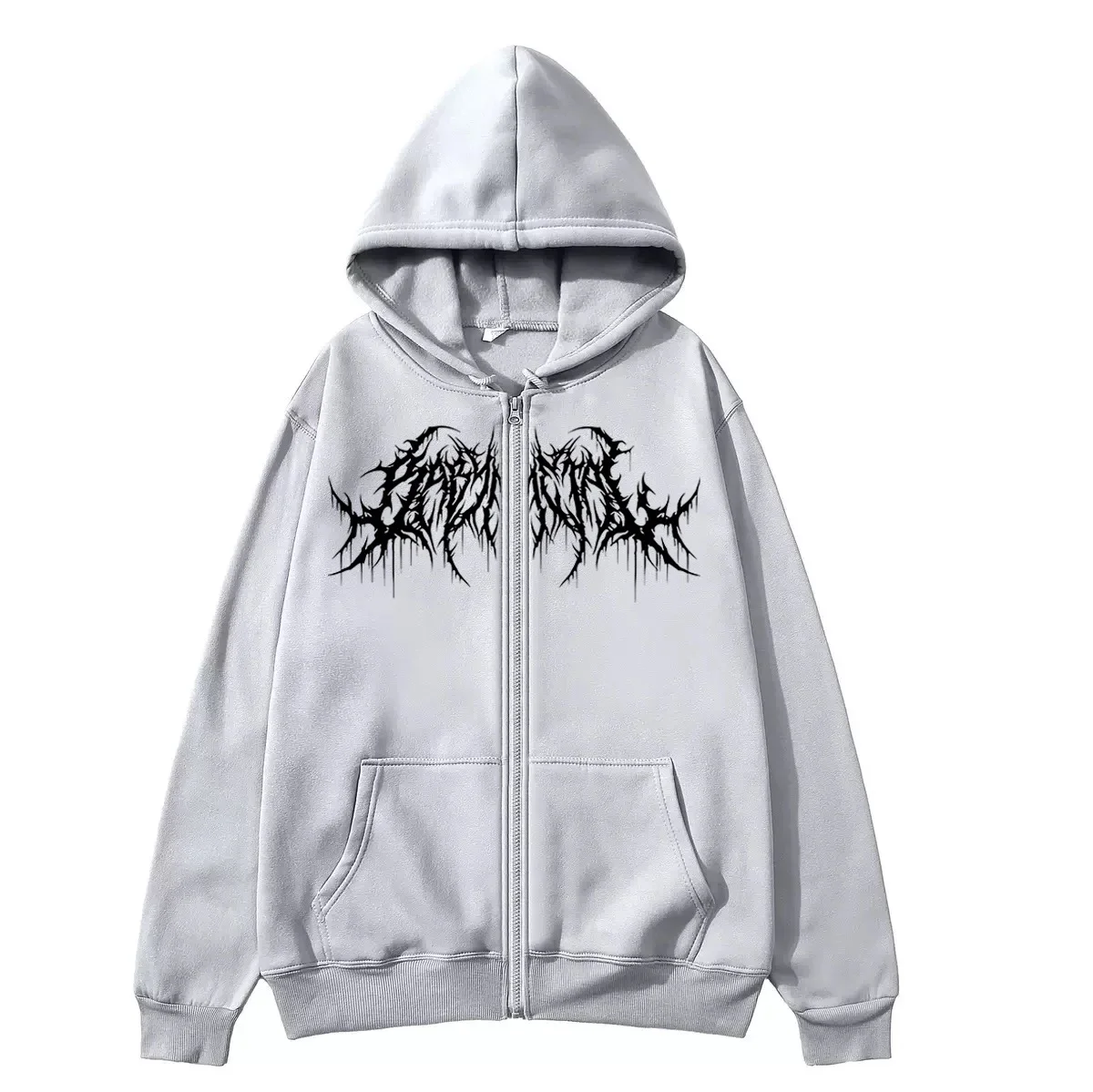 Męska bluza z kapturem na zamek w stylu Y2K Style8