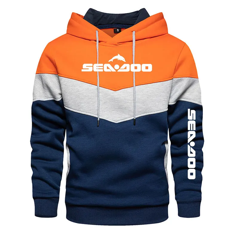 Męska bluza z kapturem w sportowym stylu Pomarańczowy