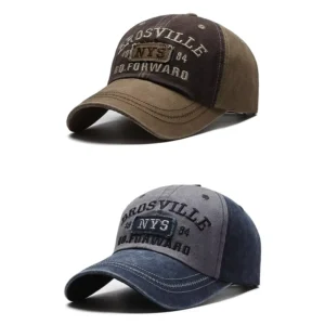 Męska czapka z daszkiem washed, haftowana bejsbolówka Khaki
