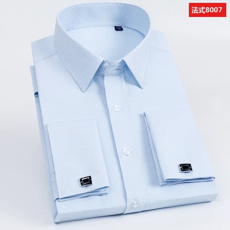 Męska elegancka koszula w paski z długim rękawem 8007