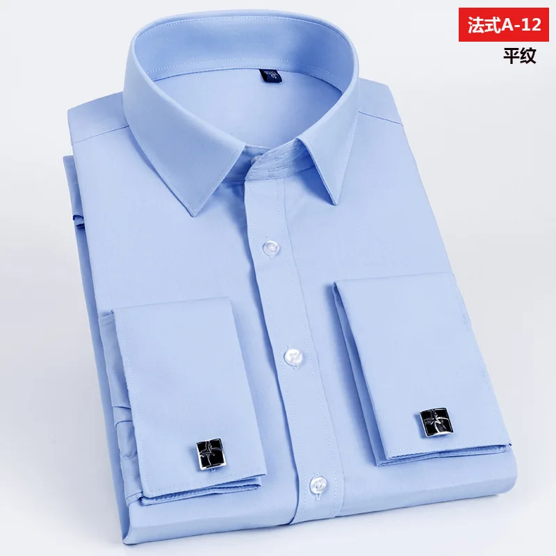 Męska elegancka koszula w paski z długim rękawem A 12