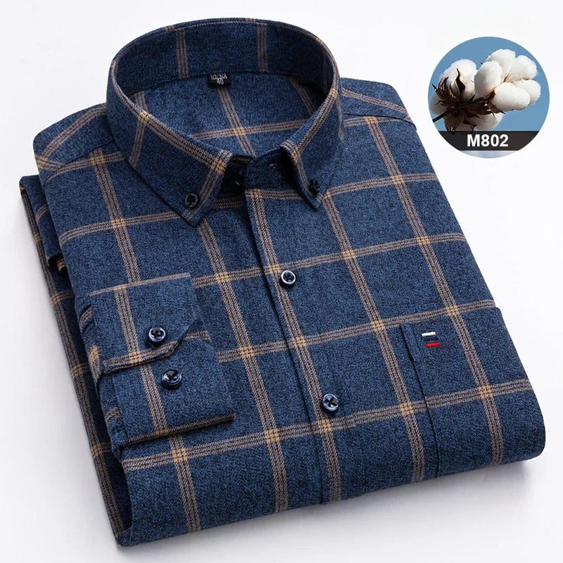 Męska koszula z długim rękawem 100% bawełna, duże rozmiary do 7XL M802